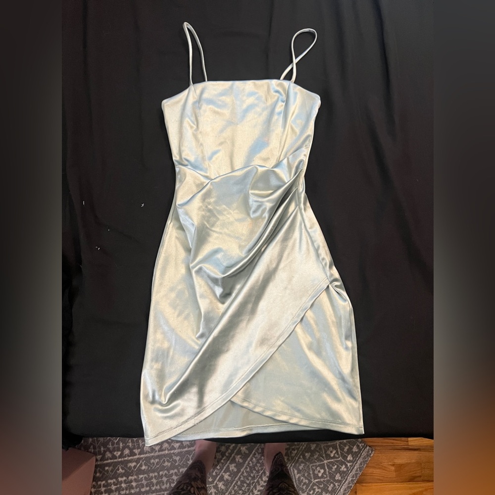 Satin cross fabric party dress